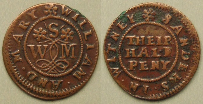 Witney, William and Mary Sanders halfpenny token